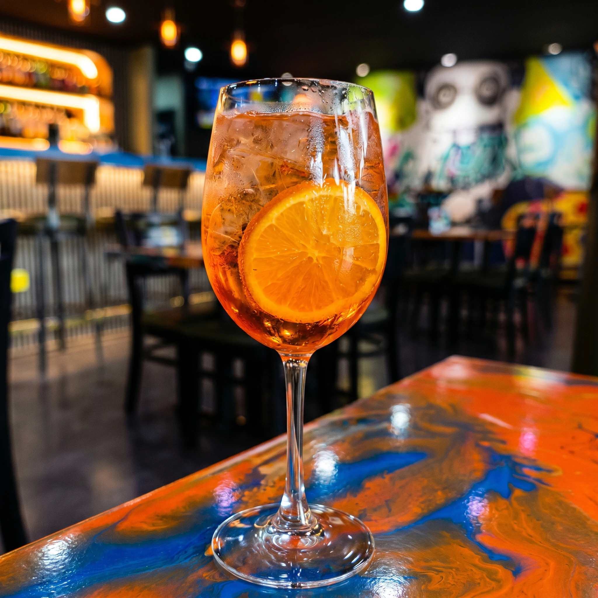 Signature craft cocktail at the bar at Bizarre Gastro Pub Ramsay Calgary