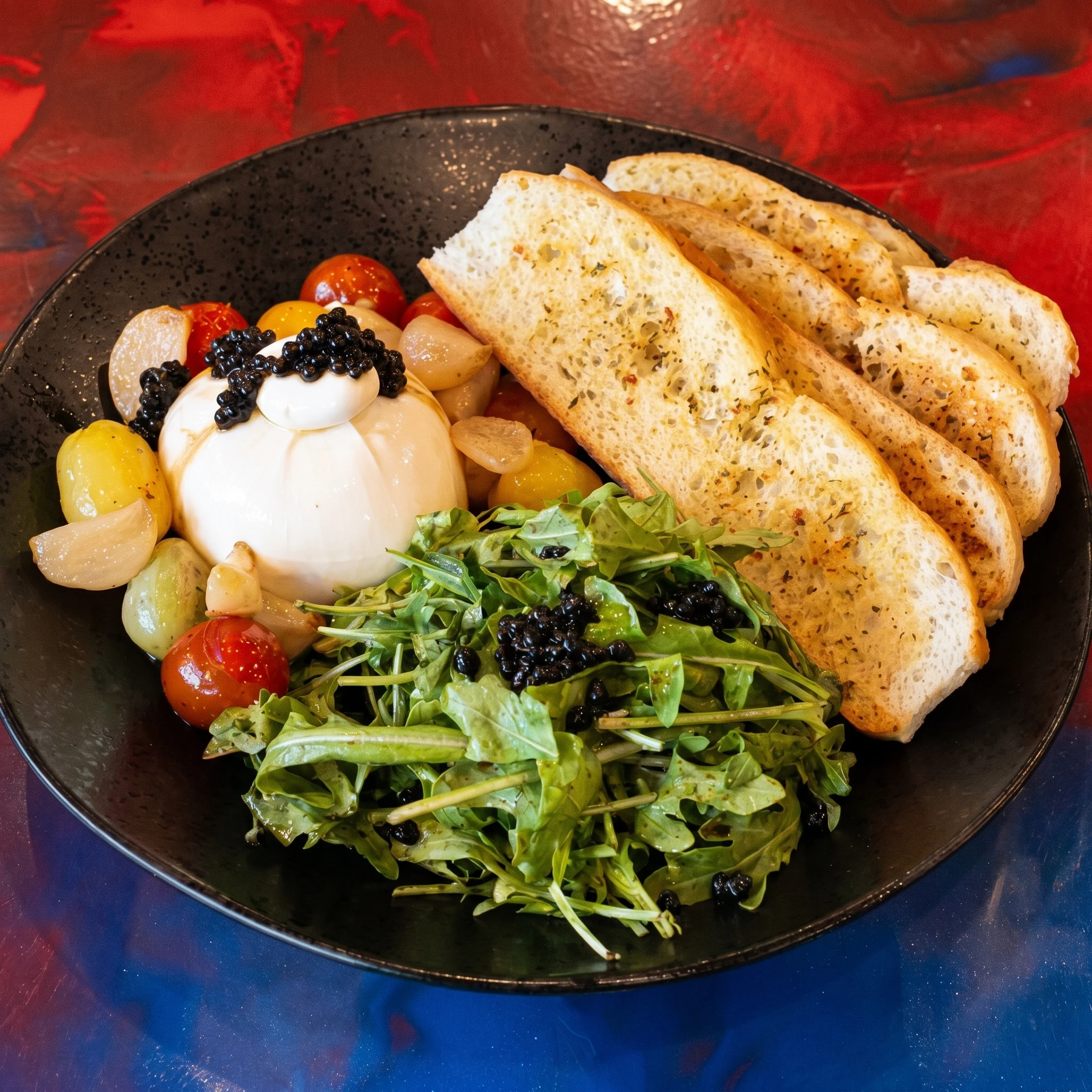 Burrata with Toasted Focaccia at Bizarre Gastro Pub in Ramsay, Calgary